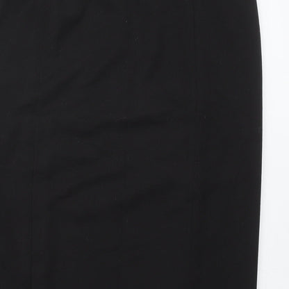 Aria Womens Black Polyester Straight & Pencil Skirt Size 14 Zip