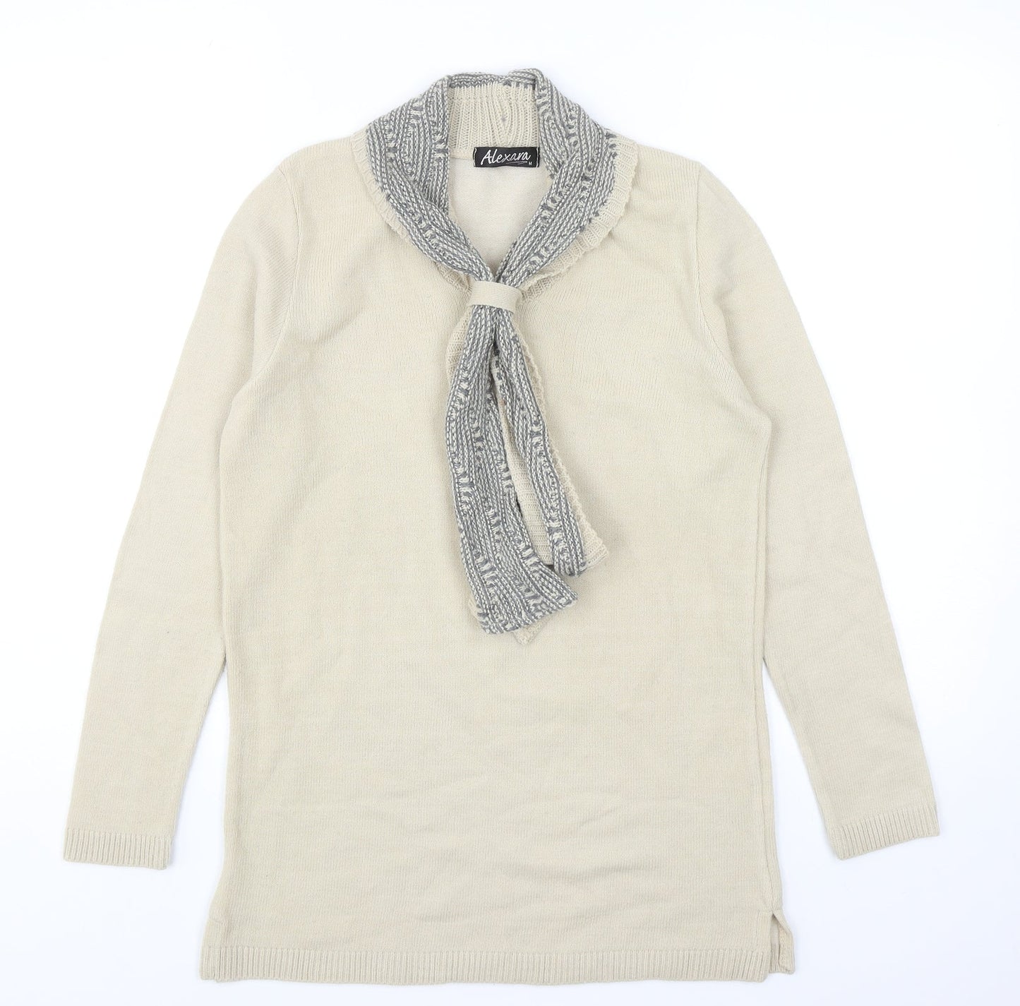 Womens UK Size M Alexara Beige Pullover Jumper