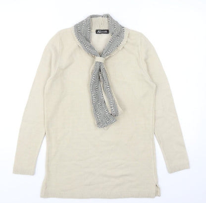 Womens UK Size M Alexara Beige Pullover Jumper