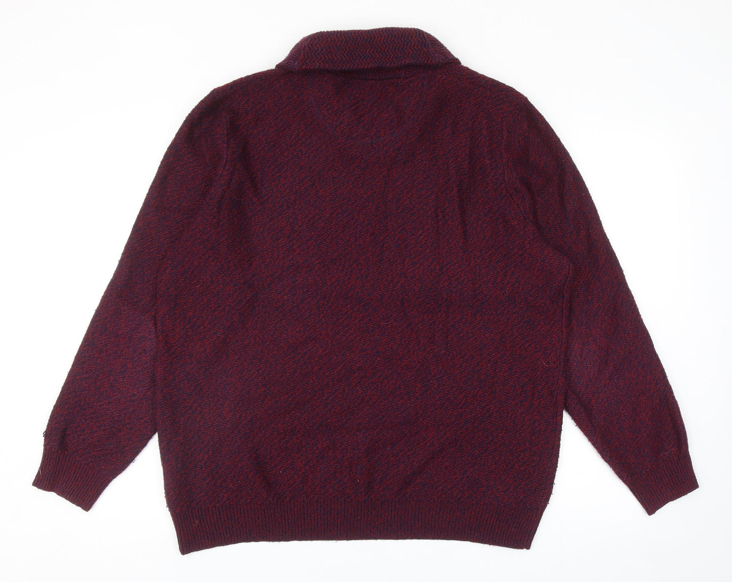 Burton Mens Red V-Neck Acrylic Pullover Jumper Size L