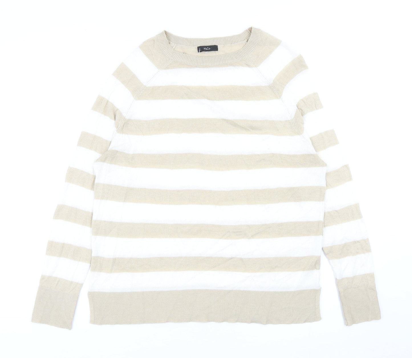Womens UK Size 10 M&Co Beige Pullover Jumper