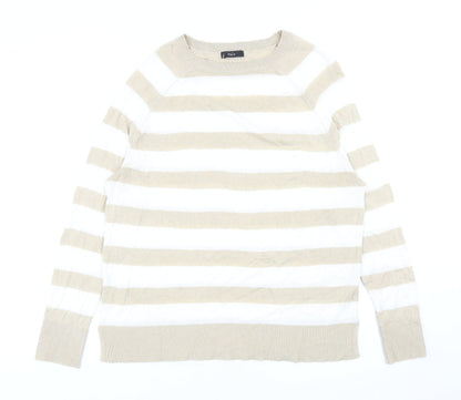 Womens UK Size 10 M&Co Beige Pullover Jumper