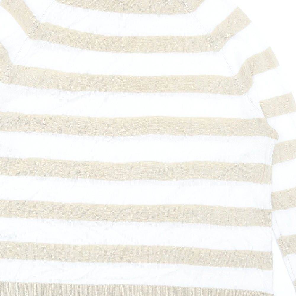 Womens UK Size 10 M&Co Beige Pullover Jumper