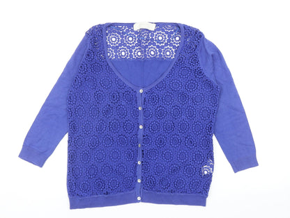 Womens UK Size L Zara Blue Cardigan Jumper