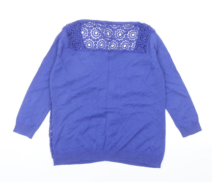 Womens UK Size L Zara Blue Cardigan Jumper