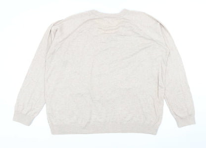 George Womens Beige Round Neck Animal Print Polyester Pullover Jumper Size 20 - Snakeskin Pattern