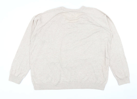 George Womens Beige Round Neck Animal Print Polyester Pullover Jumper Size 20 - Snakeskin Pattern