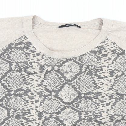George Womens Beige Round Neck Animal Print Polyester Pullover Jumper Size 20 - Snakeskin Pattern