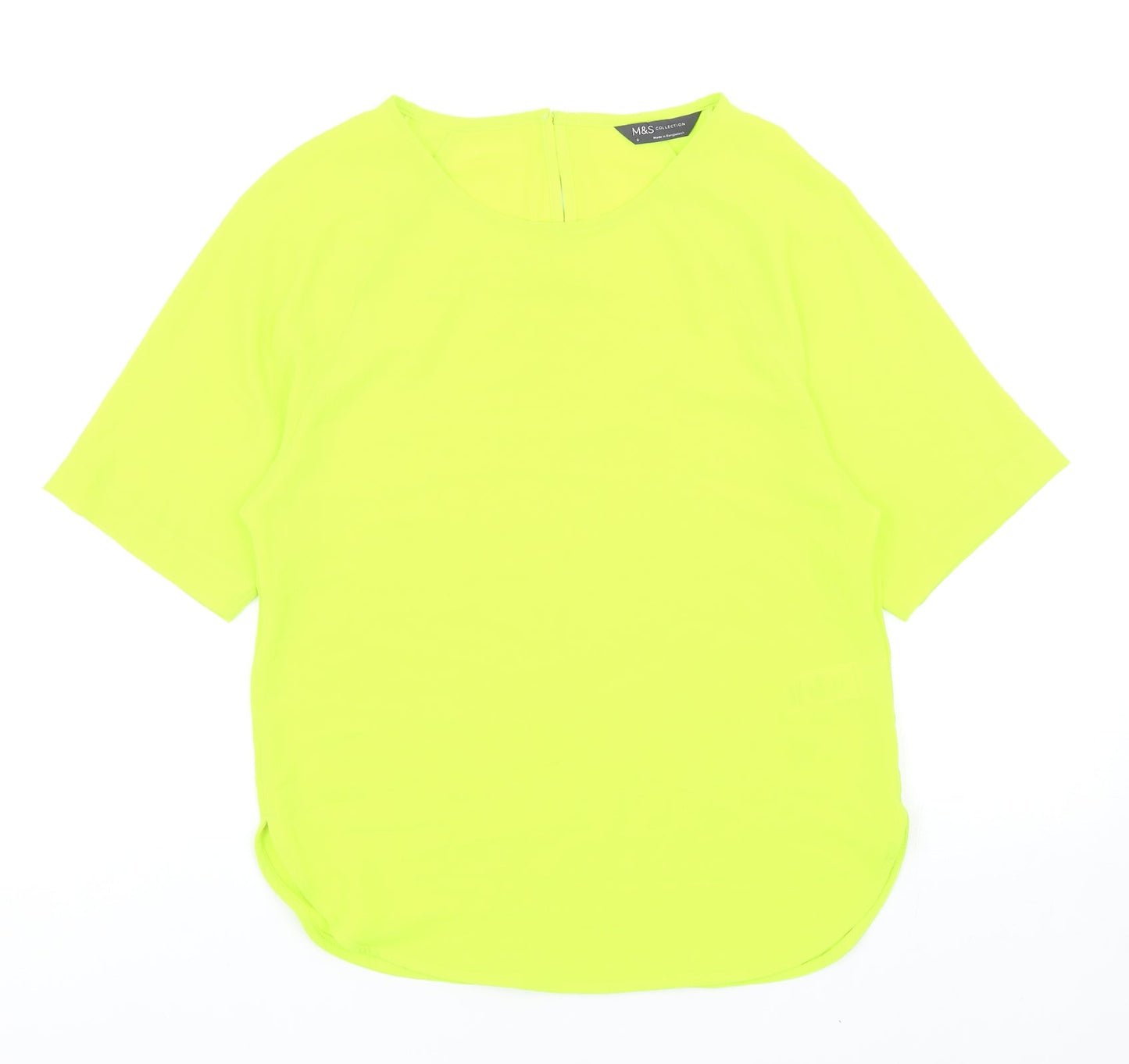Womens UK Size 6 Marks and Spencer Green Basic T-Shirt