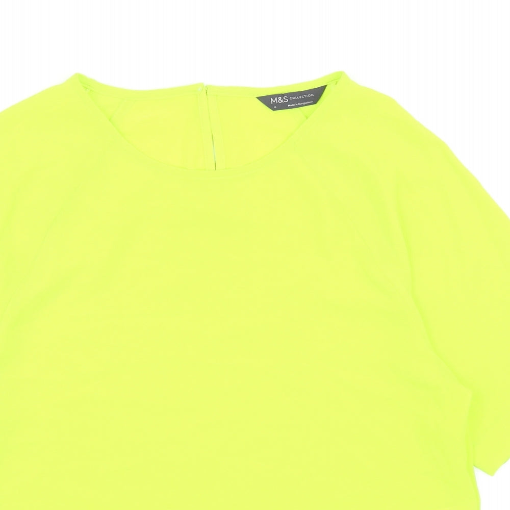 Womens UK Size 6 Marks and Spencer Green Basic T-Shirt