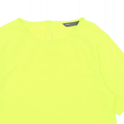 Womens UK Size 6 Marks and Spencer Green Basic T-Shirt