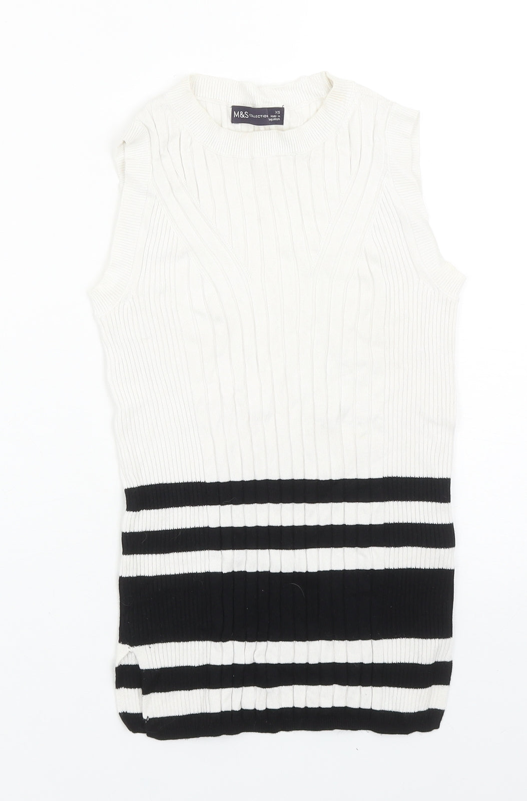 Womens UK Size XS Marks and Spencer White Basic Tank