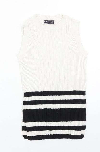 Womens UK Size XS Marks and Spencer White Basic Tank