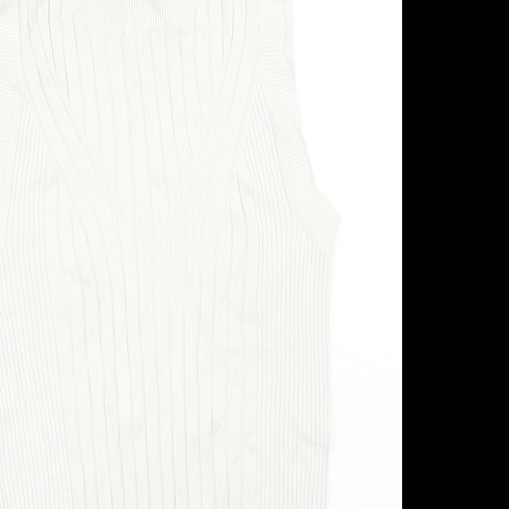 Womens UK Size XS Marks and Spencer White Basic Tank