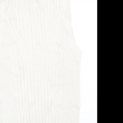Womens UK Size XS Marks and Spencer White Basic Tank