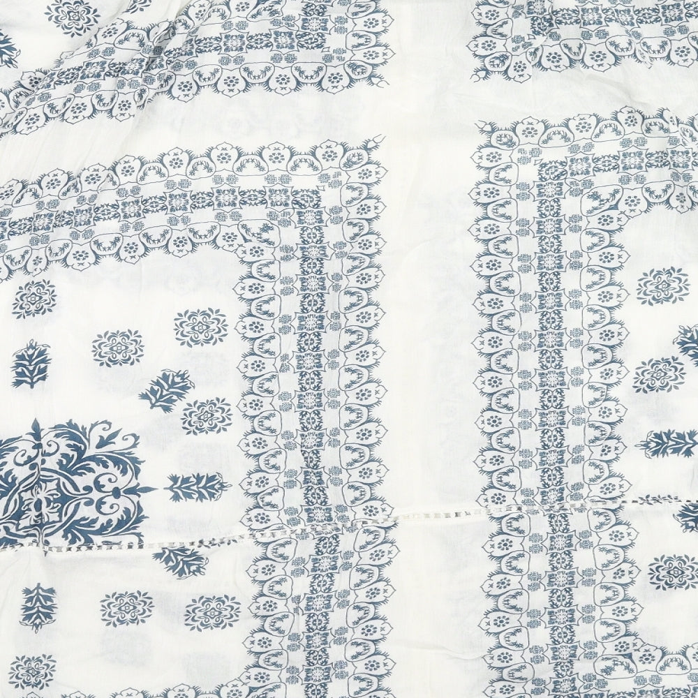 Atmosphere Womens White Geometric Viscose A-Line Size 8 Round Neck Pullover