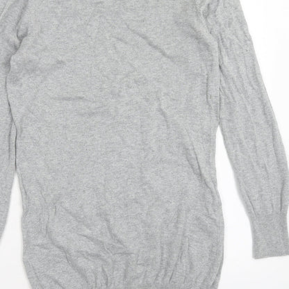 George Womens Grey Cotton Jumper Dress Size 8 Round Neck Pullover