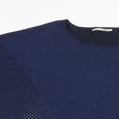 Trend Womens Blue Roll Neck Viscose Pullover Jumper Size L