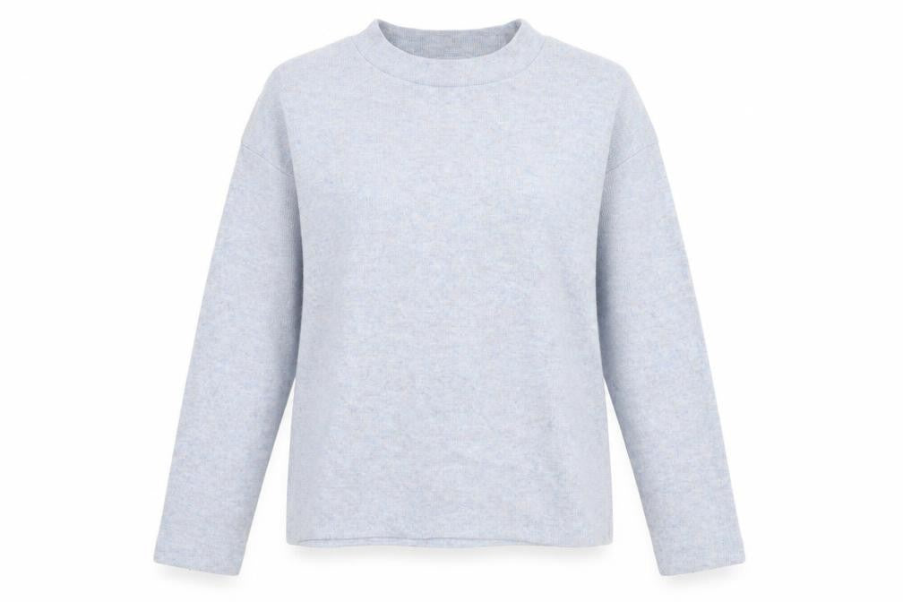 F&F Womens Blue Mock Neck Polyester Pullover Jumper Size 8