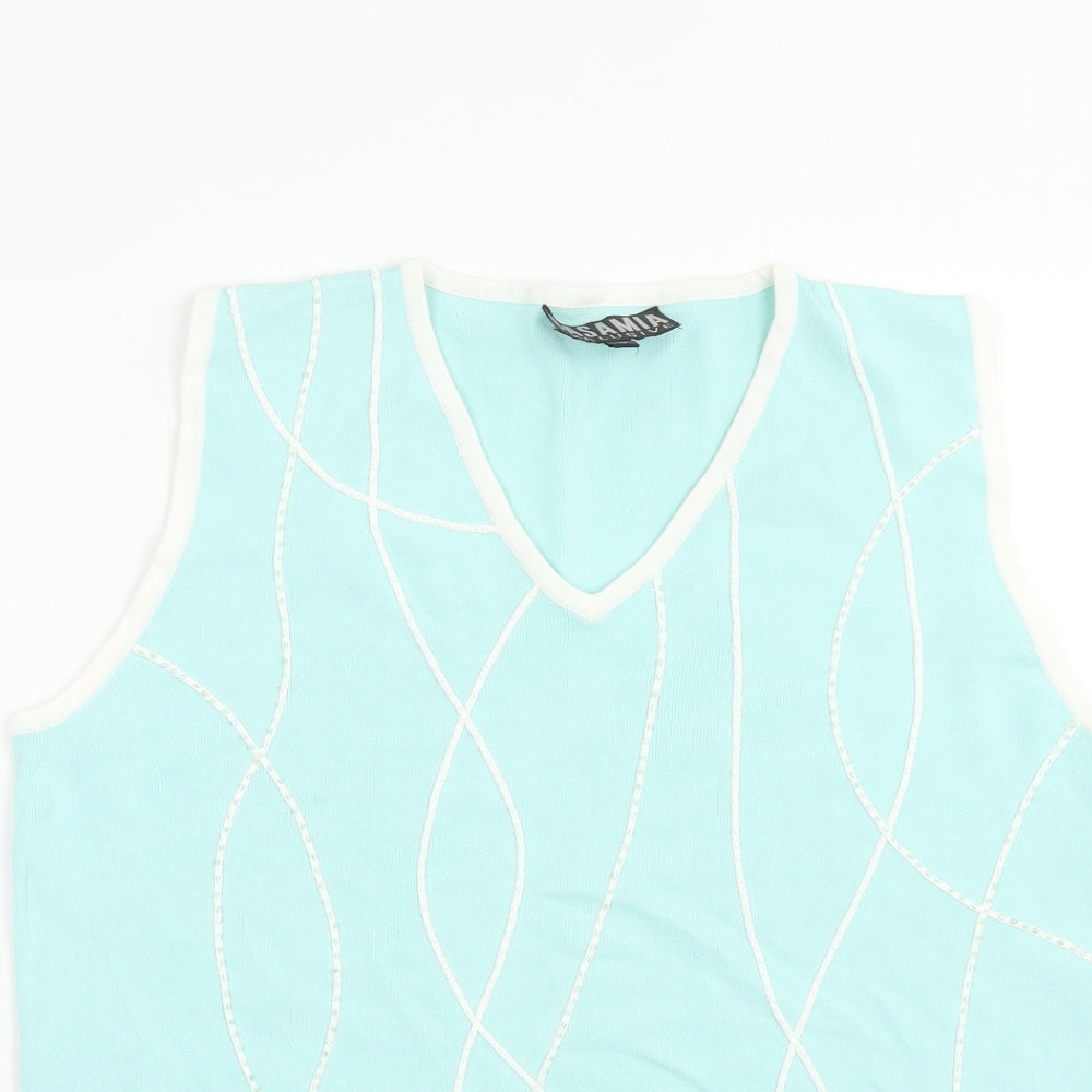 Womens UK Size L Casamia Blue Vest Jumper
