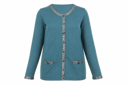 Womens UK Size 12 Joanna Hope Blue Cardigan Jumper