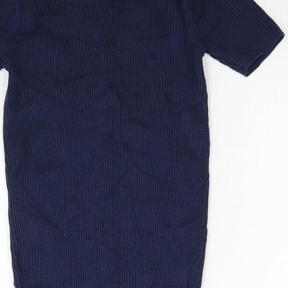 TU Womens Blue Round Neck Cotton Cardigan Jumper Size 8