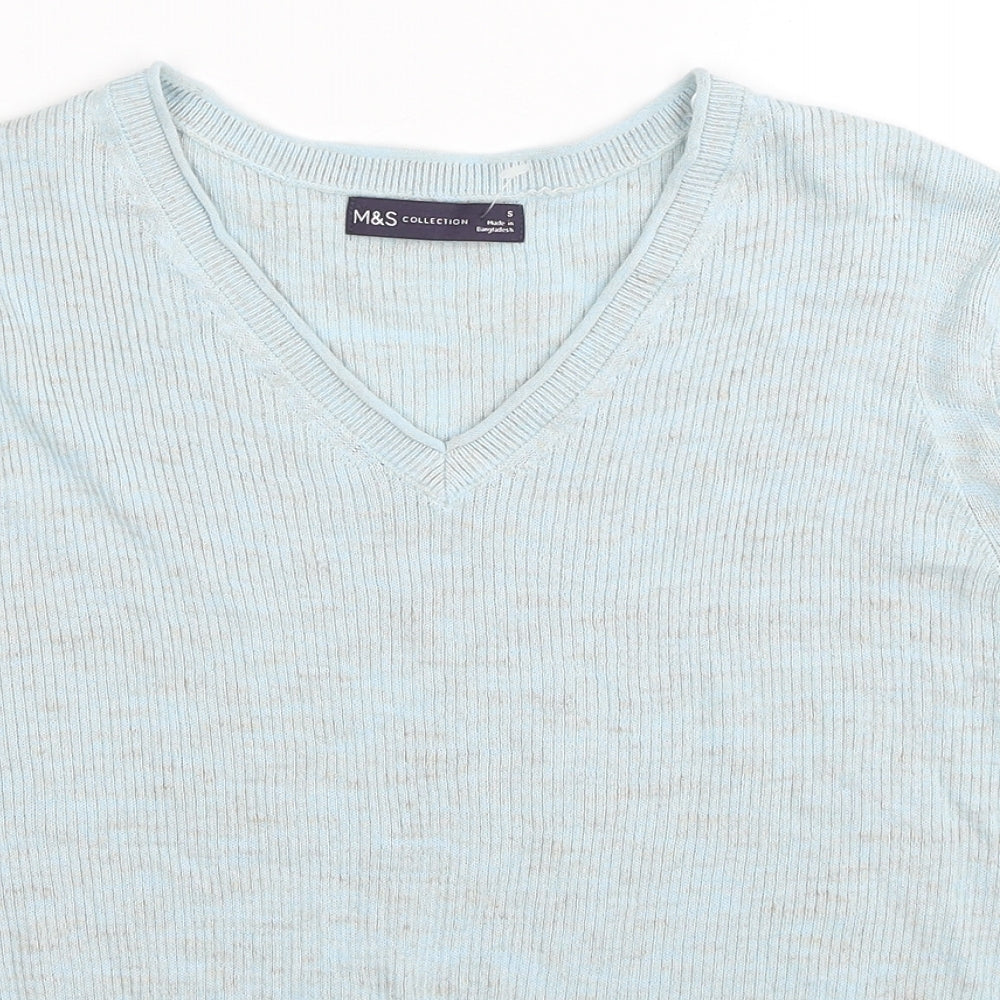 Womens UK Size S Marks and Spencer Blue Pullover Jumper