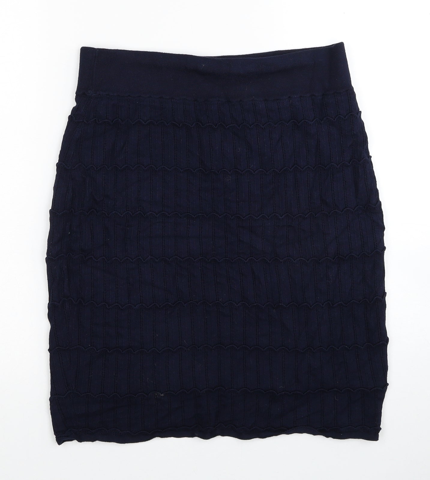 H&M Womens Blue Polyester Straight & Pencil Skirt Size S