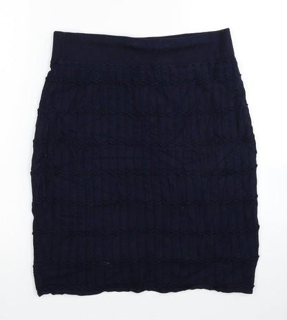 H&M Womens Blue Polyester Straight & Pencil Skirt Size S