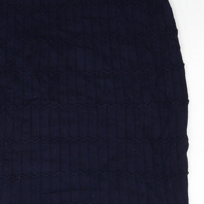 H&M Womens Blue Polyester Straight & Pencil Skirt Size S