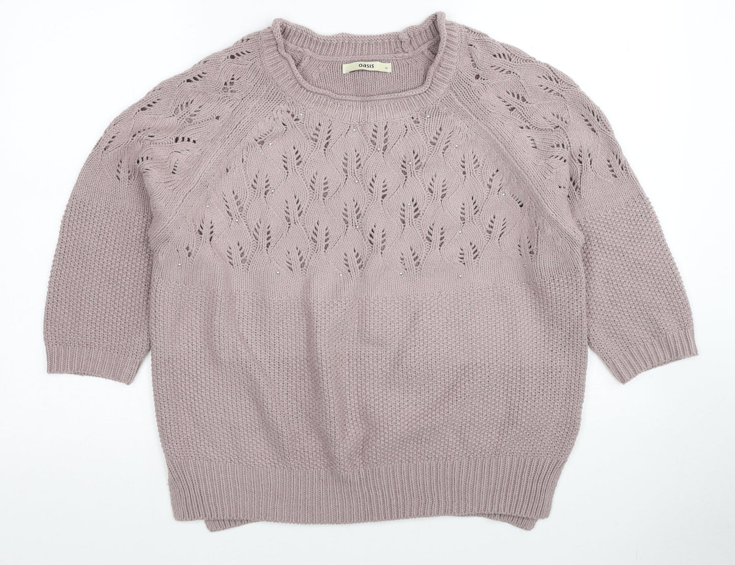 Womens UK Size M Oasis Pink Pullover Jumper