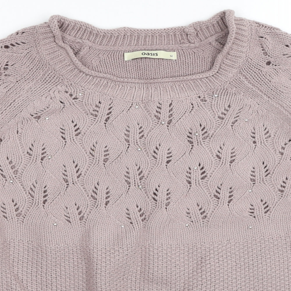 Womens UK Size M Oasis Pink Pullover Jumper