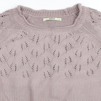 Womens UK Size M Oasis Pink Pullover Jumper