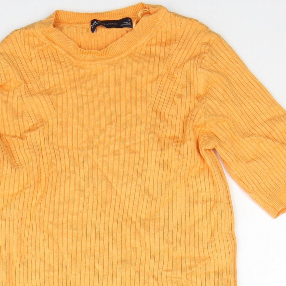 Womens UK Size 8 Marks and Spencer Orange Pullover Jumper
