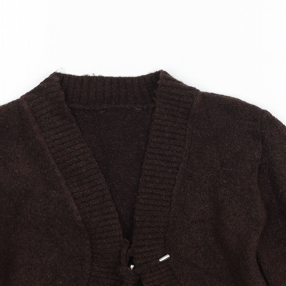 Womens UK Size M Preworn Brown Cardigan Jumper