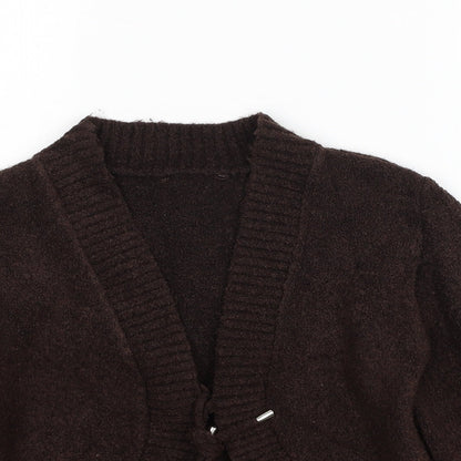 Womens UK Size M Preworn Brown Cardigan Jumper