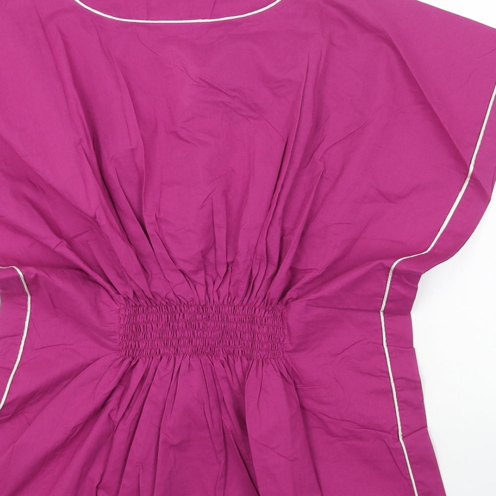 SPIRIT ARABIA Womens Pink Cotton Basic Blouse Size M Round Neck