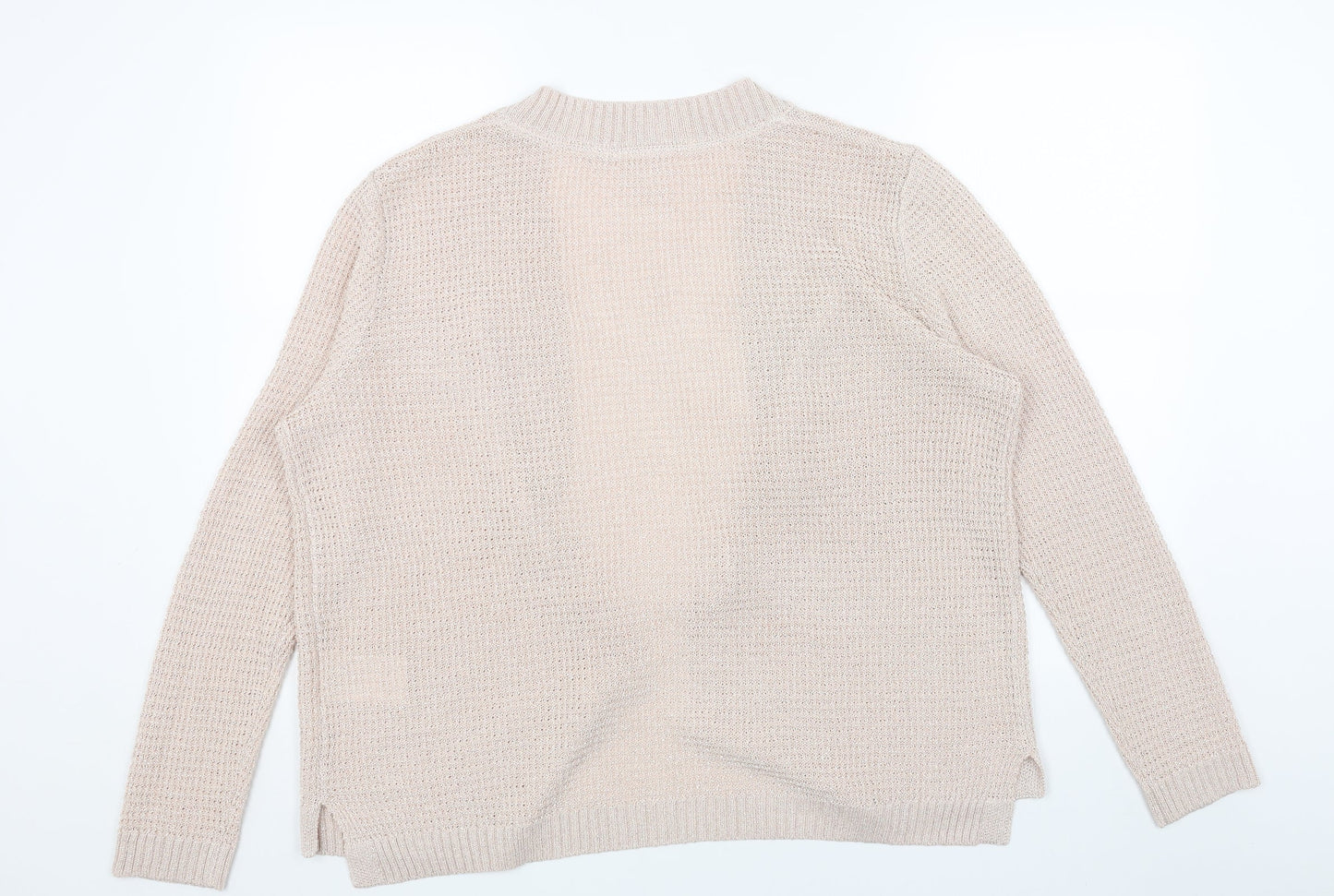 Madeline Womens Pink V-Neck Viscose Shrug Jumper One Size