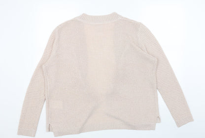 Madeline Womens Pink V-Neck Viscose Shrug Jumper One Size