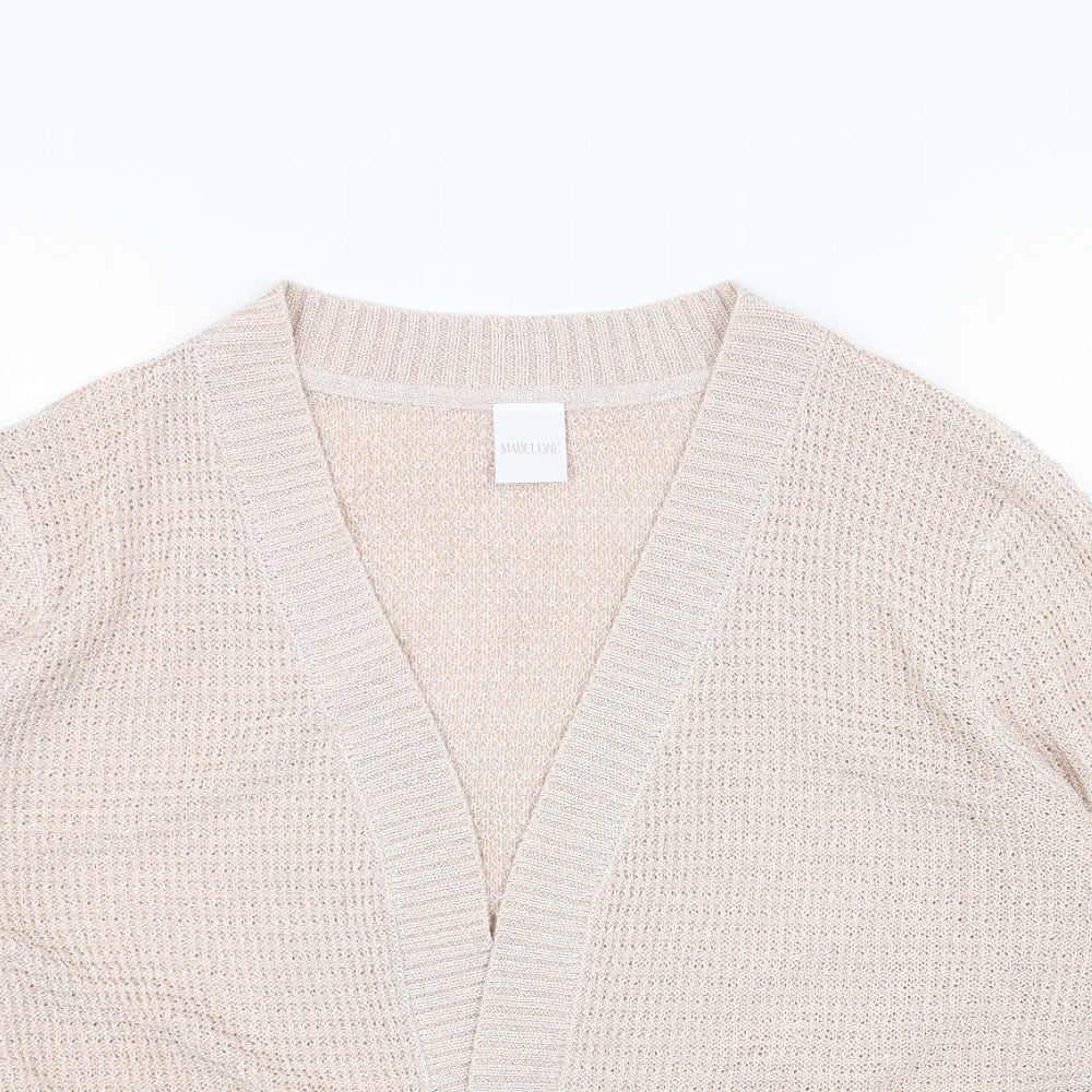 Madeline Womens Pink V-Neck Viscose Shrug Jumper One Size