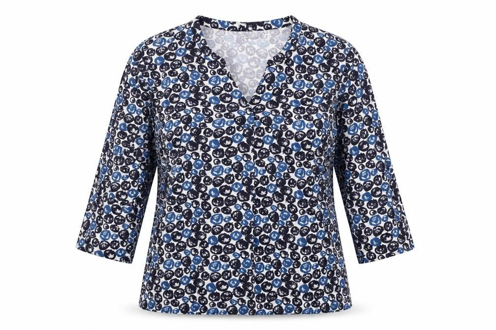 Womens UK Size M Isle Blue Basic T-Shirt
