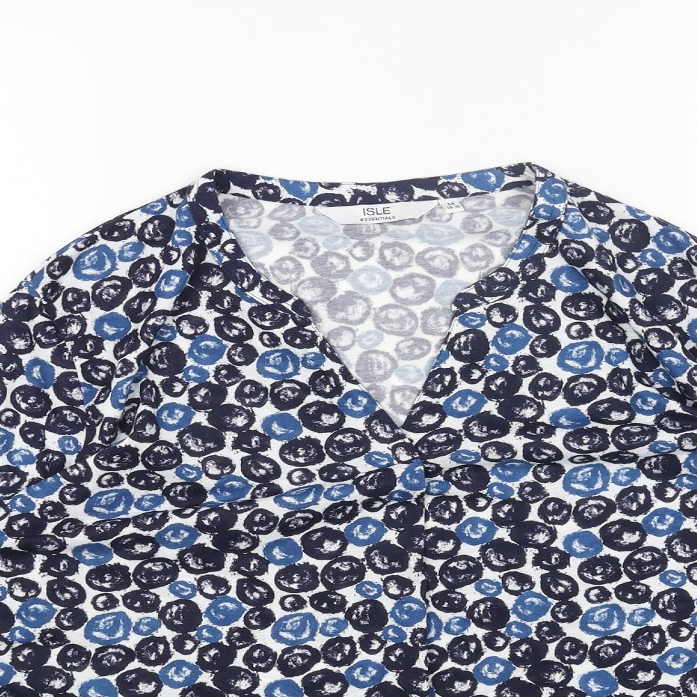 Womens UK Size M Isle Blue Basic T-Shirt