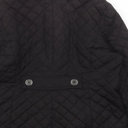 Y.B.C Womens Black Quilted Jacket Size M Zip