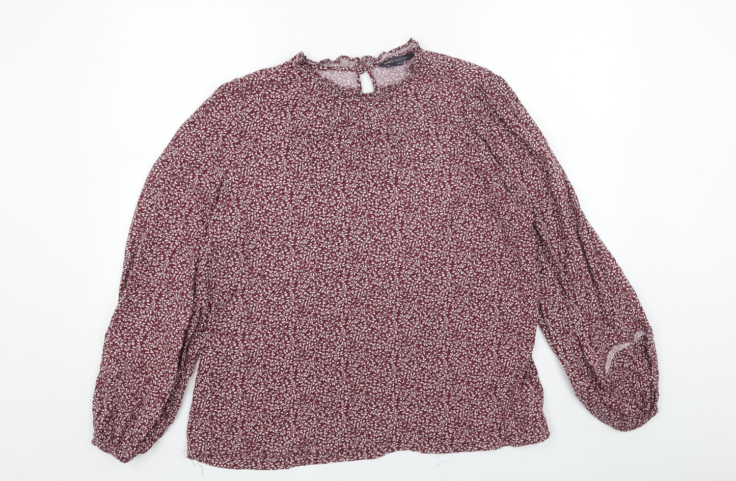 Womens UK Size 16 Marks and Spencer Red Basic Blouse