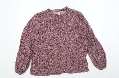 Womens UK Size 16 Marks and Spencer Red Basic Blouse