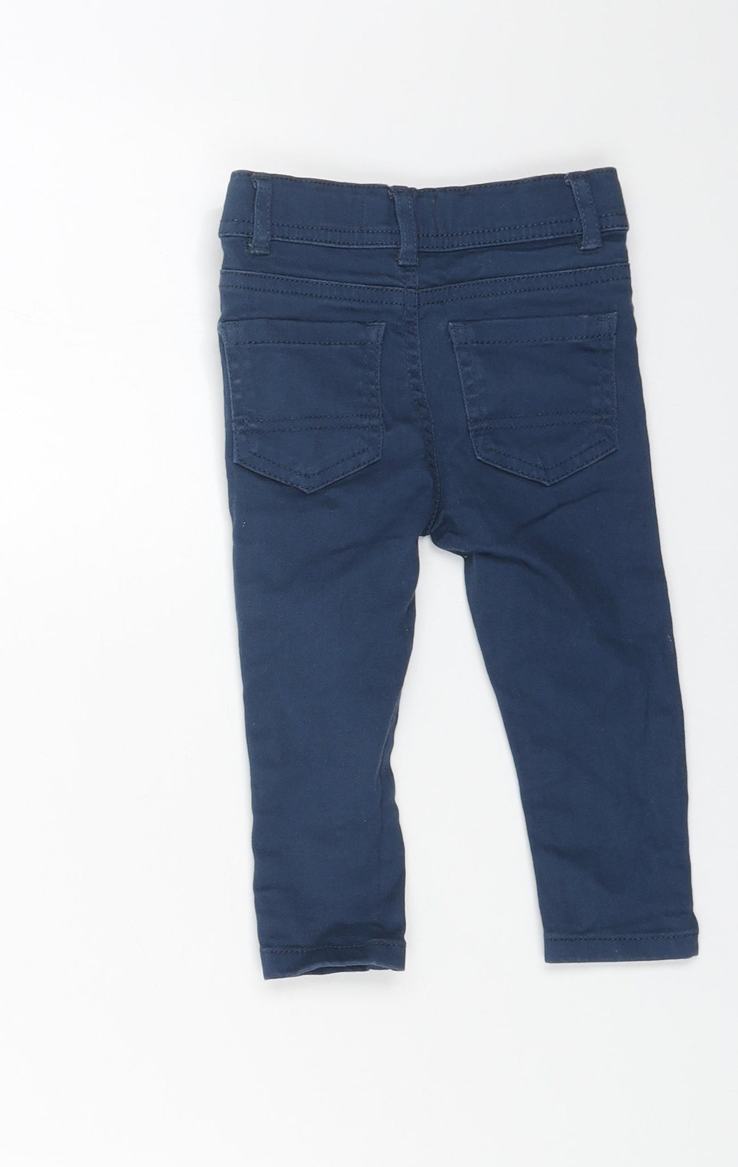 Primark Boys Blue Cotton Capri Jeans Size 9-12 Months Snap