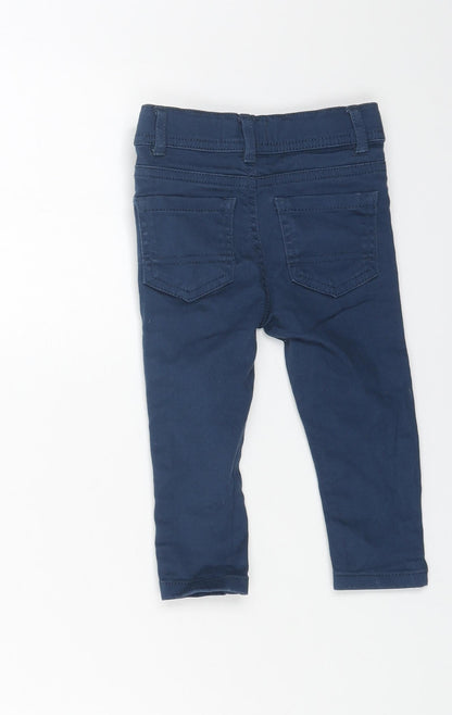 Primark Boys Blue Cotton Capri Jeans Size 9-12 Months Snap