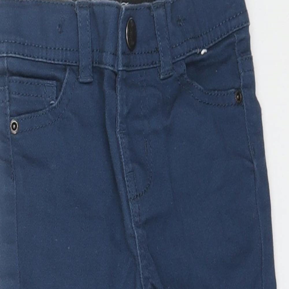 Primark Boys Blue Cotton Capri Jeans Size 9-12 Months Snap
