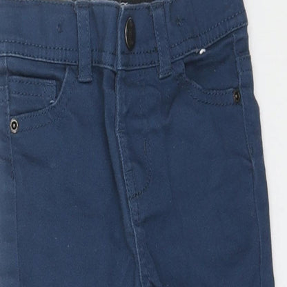 Primark Boys Blue Cotton Capri Jeans Size 9-12 Months Snap