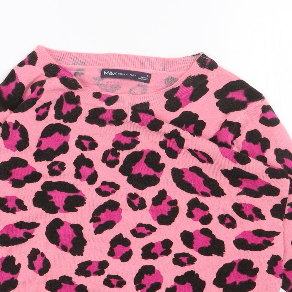 Womens UK Size 6 Marks and Spencer Pink Pullover Jumper